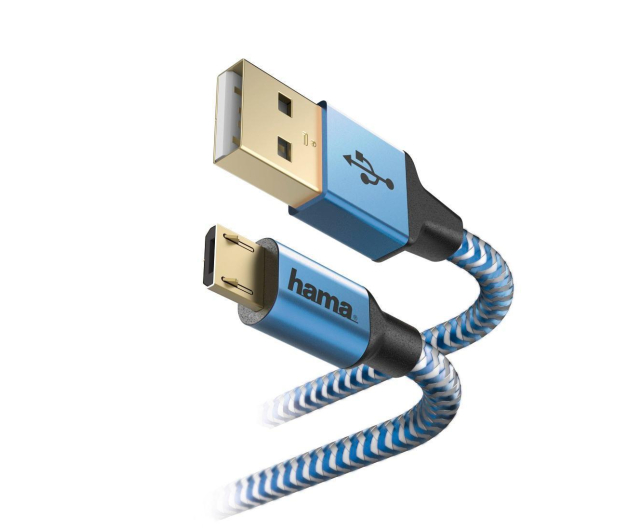 Hama KABEL USB-microUSB 1.5M HAMA REFLECTED niebieski # - 1457237 - zdjęcie 2